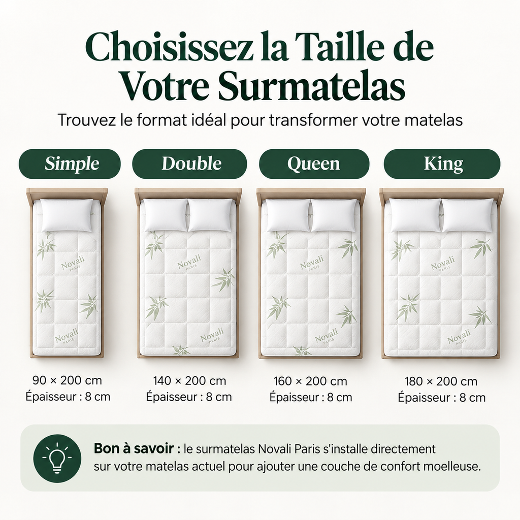 Surmatelas en Bambou Novali