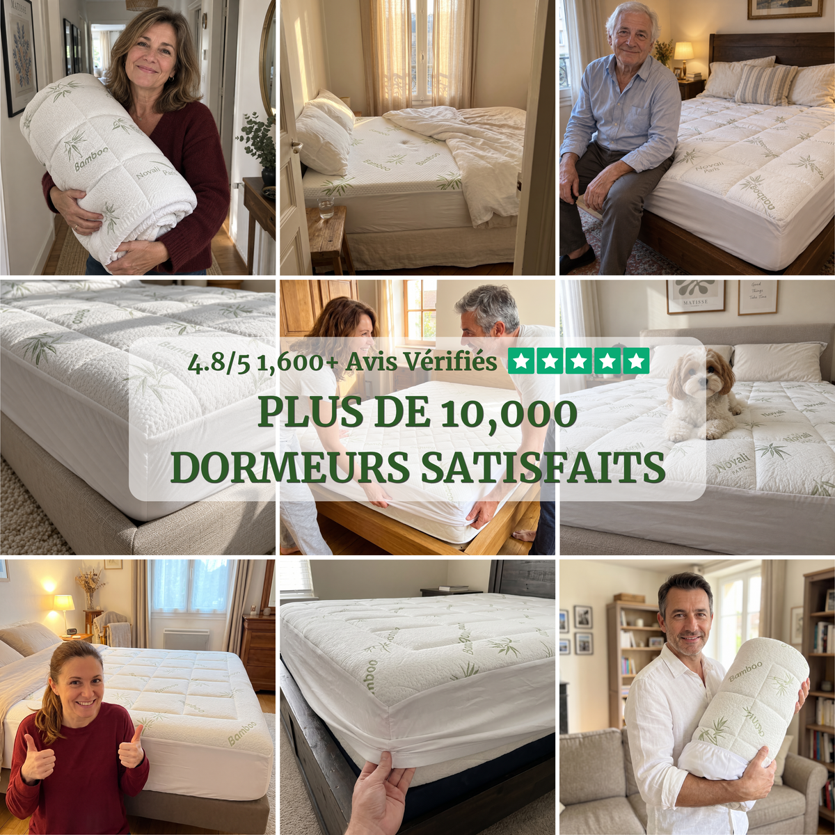 Surmatelas en Bambou Novali
