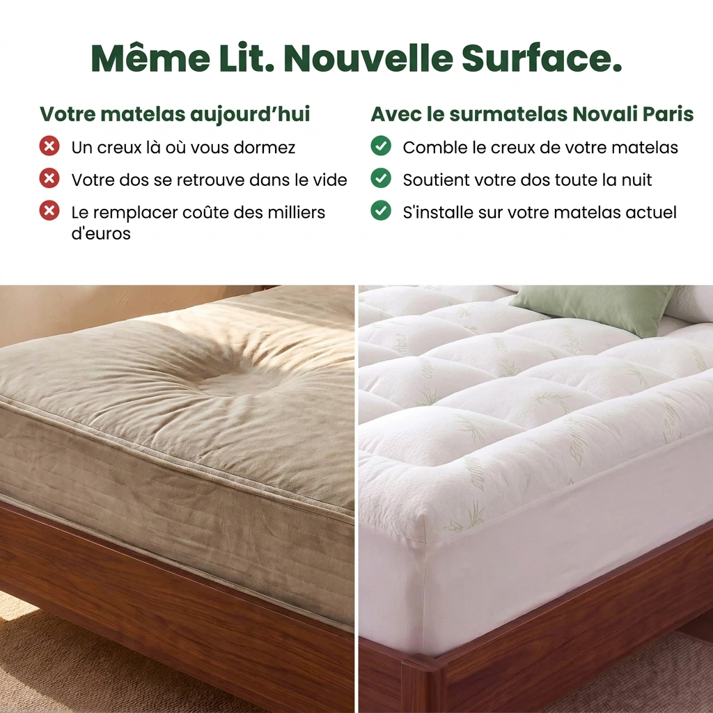 Surmatelas en Bambou Novali