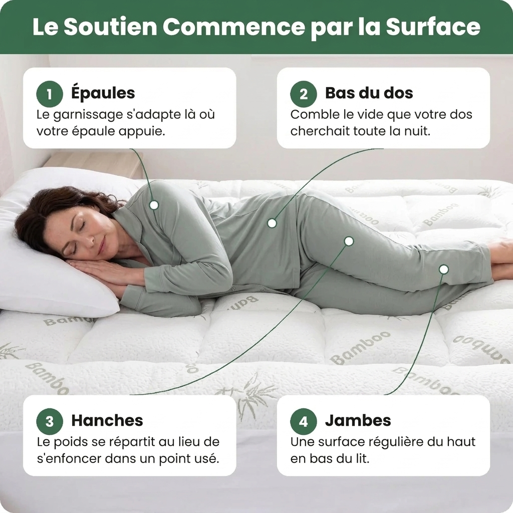 Surmatelas en Bambou Novali