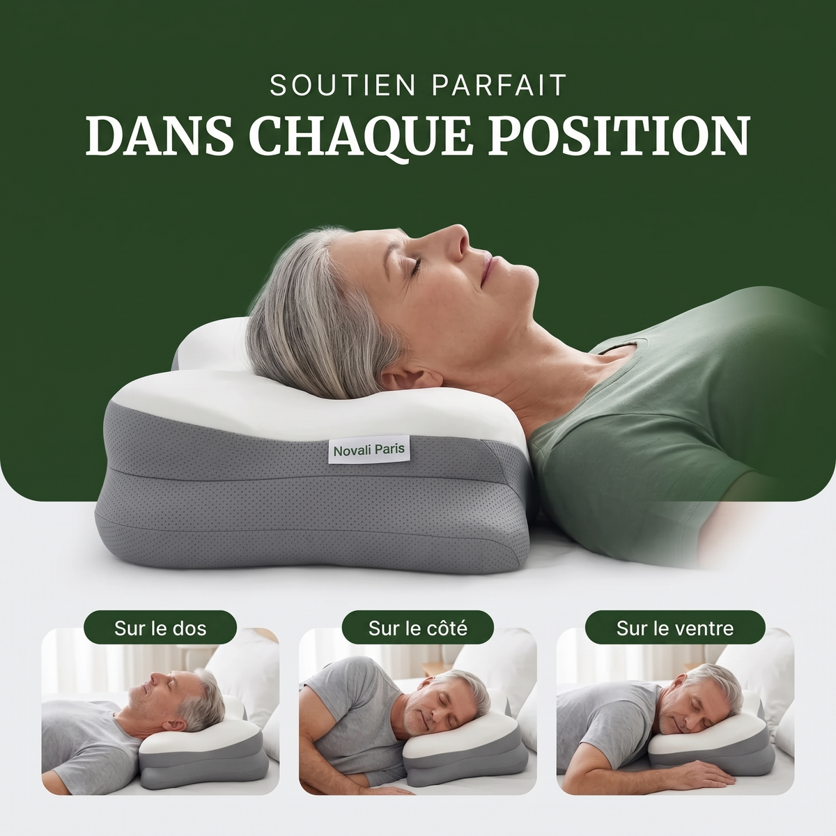 Oreiller cervical à mémoire de forme Novali